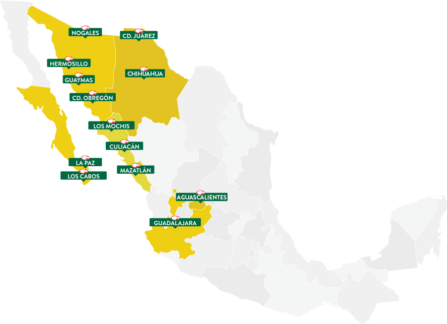 Map of the Marketing and Distribution Network in Mexico